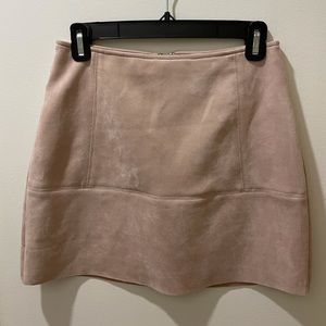 Suede Light Pink Mini Skirt